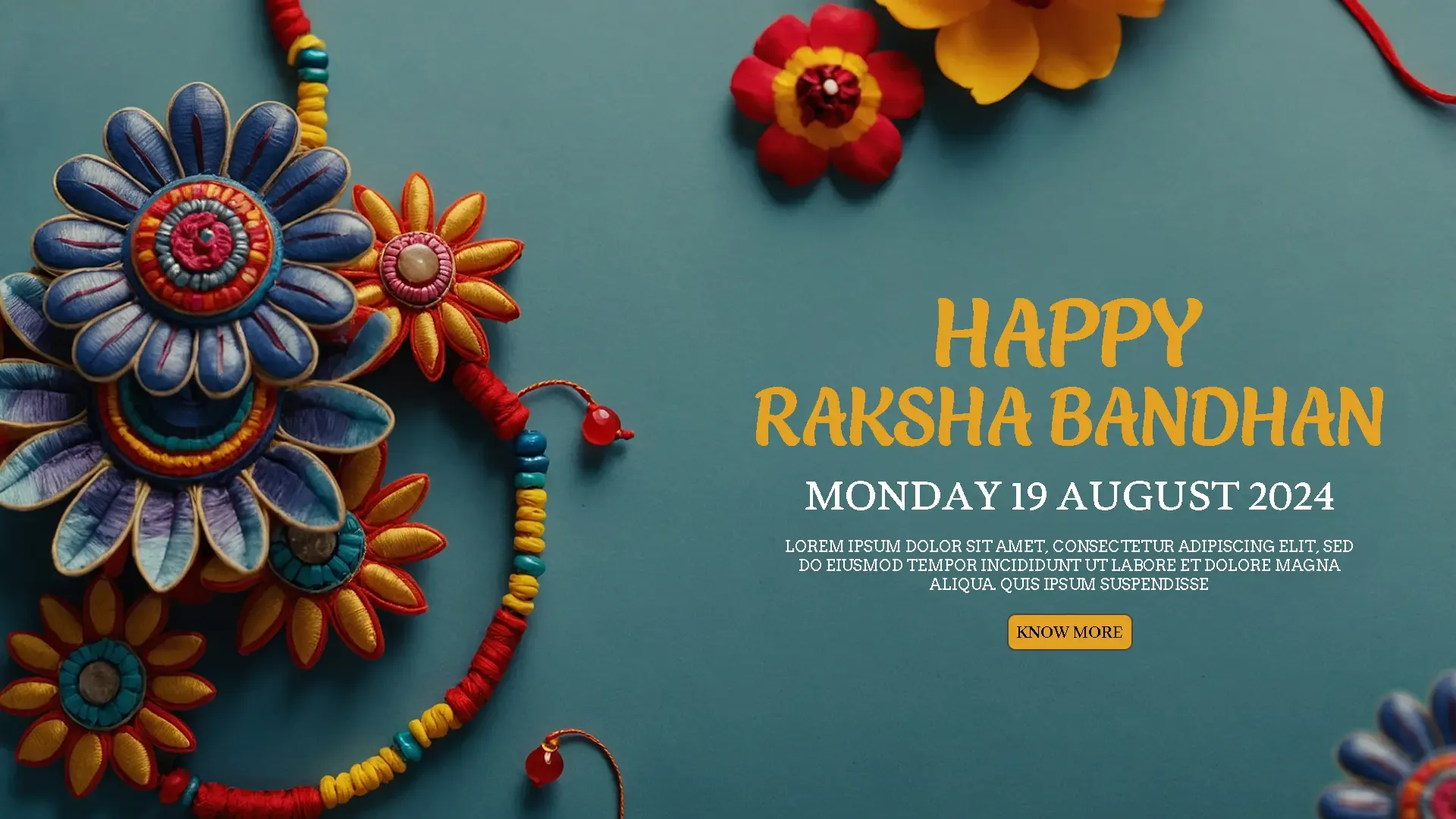 Festive Floral Raksha Bandhan Banner PSD Template